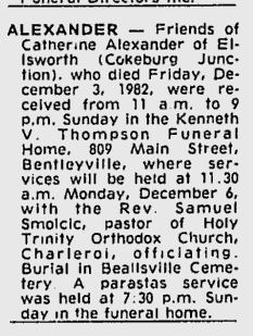 Catherine Alexander obit